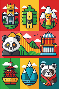 多彩中国元素图标集