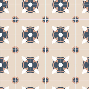 复古几何图案瓷砖纹理