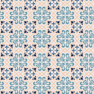 蓝白几何花纹瓷砖图案