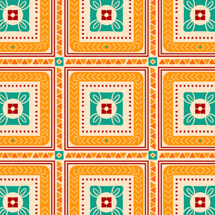 多彩几何图案瓷砖纹理