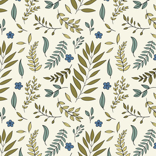 清新植物花卉无缝图案