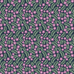 粉色花卉绿叶无缝图案