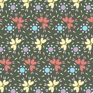 多彩花卉无缝图案背景