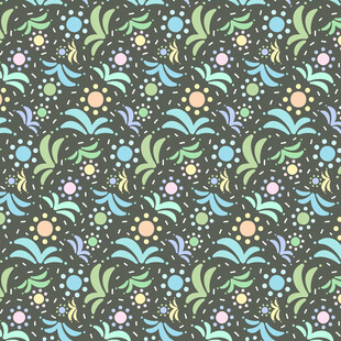 复古花卉植物图案背景