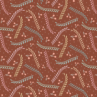 复古风植物线条图案纹理