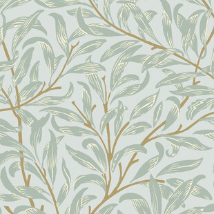 浅绿枝叶图案墙纸纹理