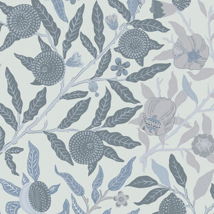 蓝灰叶花图案纹理背景
