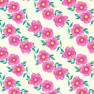 粉色花卉无缝图案背景