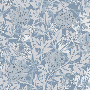 蓝白花卉植物图案纹理