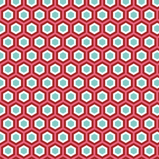 红色六边形几何图案背景