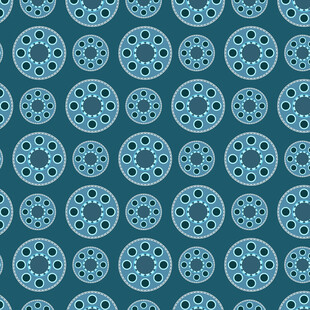 蓝绿色圆形图案无缝背景