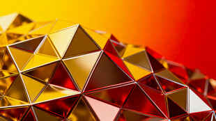 金色几何三角立体结构