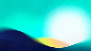 梦幻渐变海浪抽象风景图