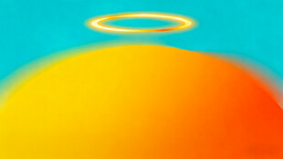 橙色光晕下的梦幻光环