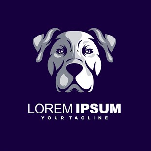 简约狗头标志设计