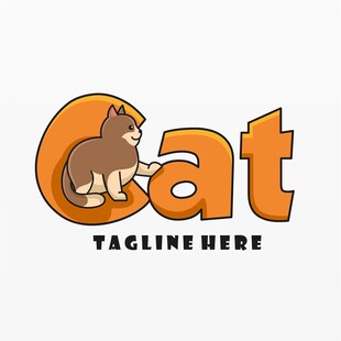 猫咪主题创意logo设计