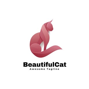 优雅猫咪标志设计