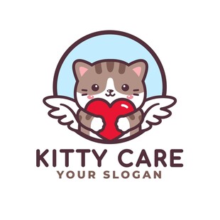 可爱猫咪爱心护理标志