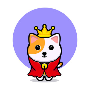 戴皇冠穿披风的可爱猫咪