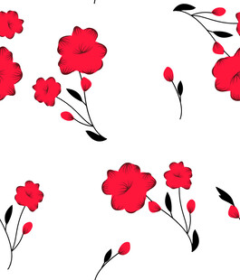红色花卉矢量图案设计