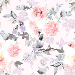 水彩花卉无缝图案背景