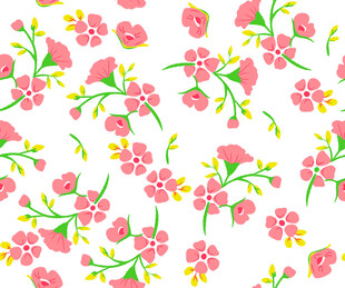 粉色花卉无缝图案背景