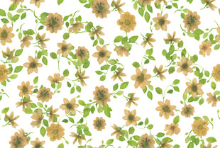 小黄花绿叶花卉图案背景