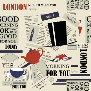 复古风英文报纸拼贴装饰图