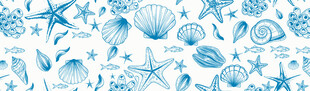 海洋元素手绘图案背景
