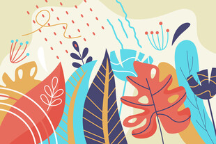 多彩植物装饰图案