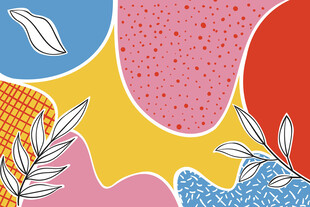 多彩抽象植物图案背景