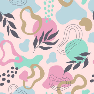 抽象植物几何图案背景