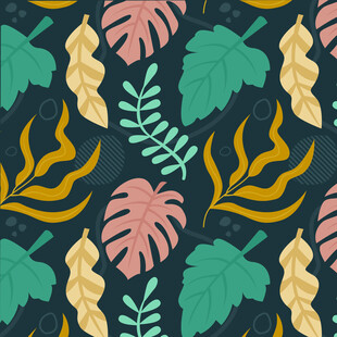 热带植物图案背景纹理