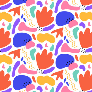 多彩抽象植物图案背景