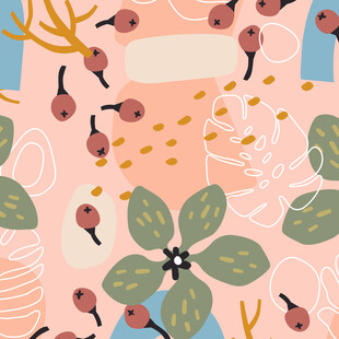 粉色花卉植物图案背景