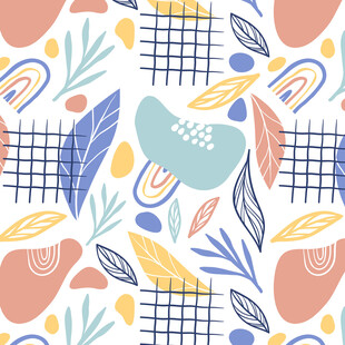 抽象几何植物图案背景