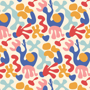 多彩动物图案无缝背景