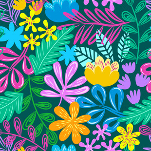 多彩花卉植物图案设计
