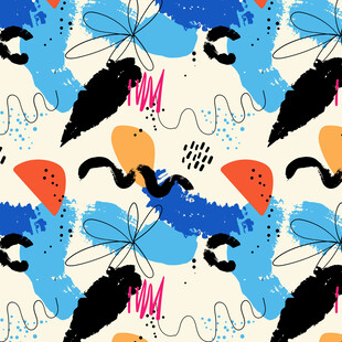 抽象几何动植物图案背景