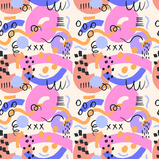 卡通风格多彩图案背景