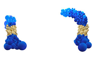 蓝色气球数字7造型装饰