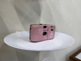 粉色复古相机摆件展示