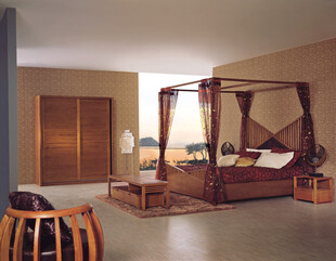 古典风格四柱床卧室场景