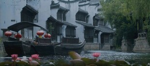 江南水乡古建筑与荷花景