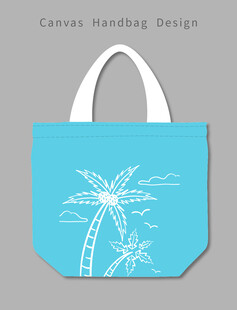 蓝色帆布手提袋