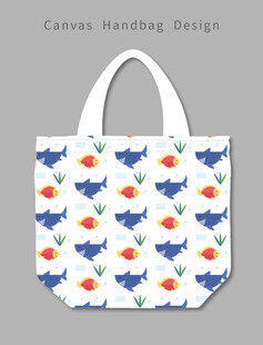 多彩飞鸟图案手提袋设计