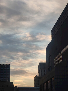 城市黄昏天际线