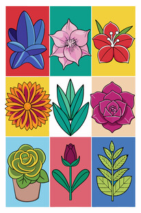 多彩花卉图案集合