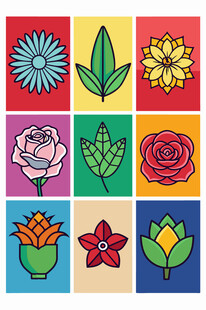 多彩花卉图案集合