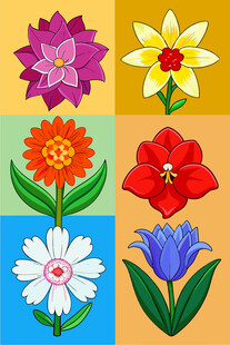 多彩花卉图案集合